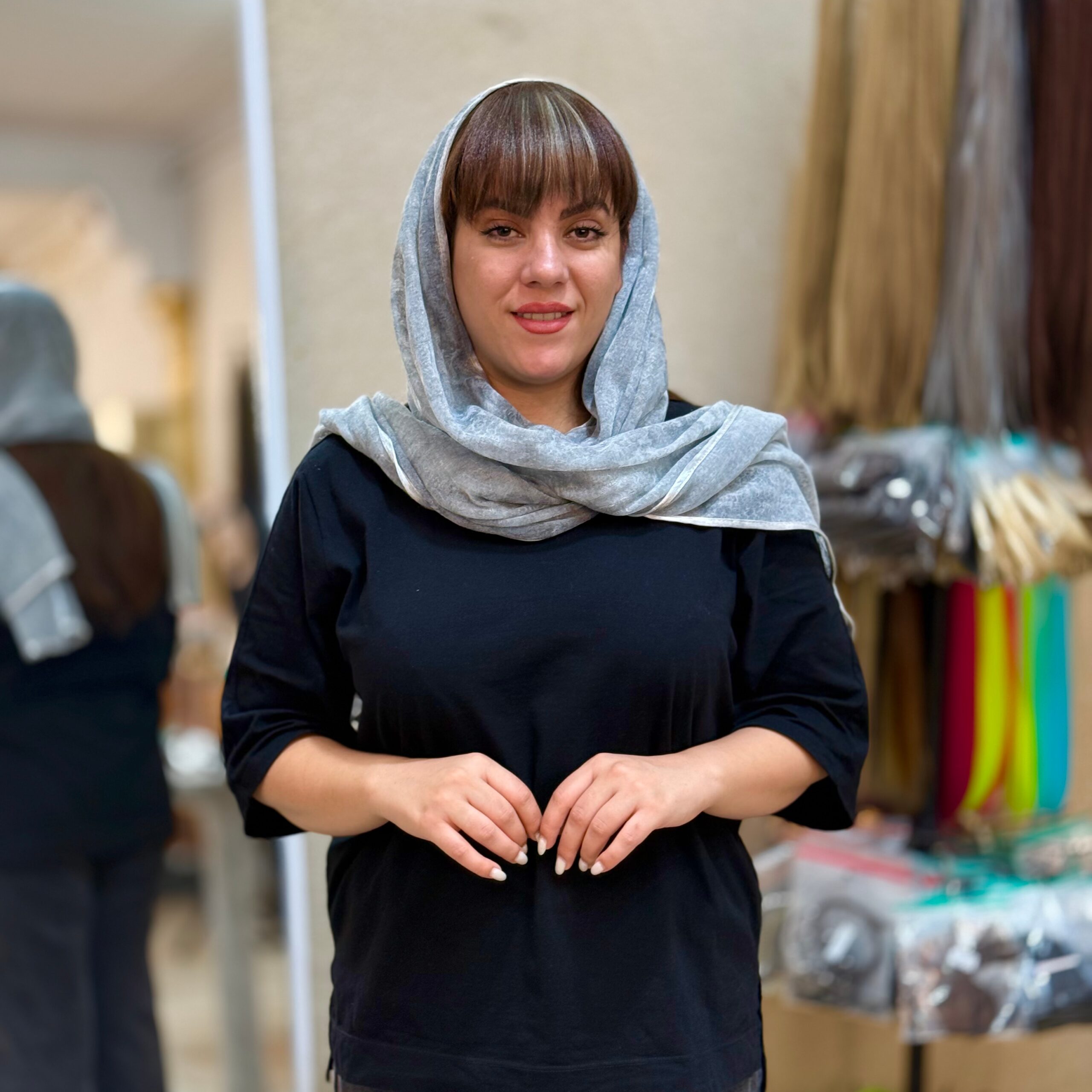 چتری گیره ای بدون بغل لایت کد460 (ترکیب فندقی و بلوند یخی)
