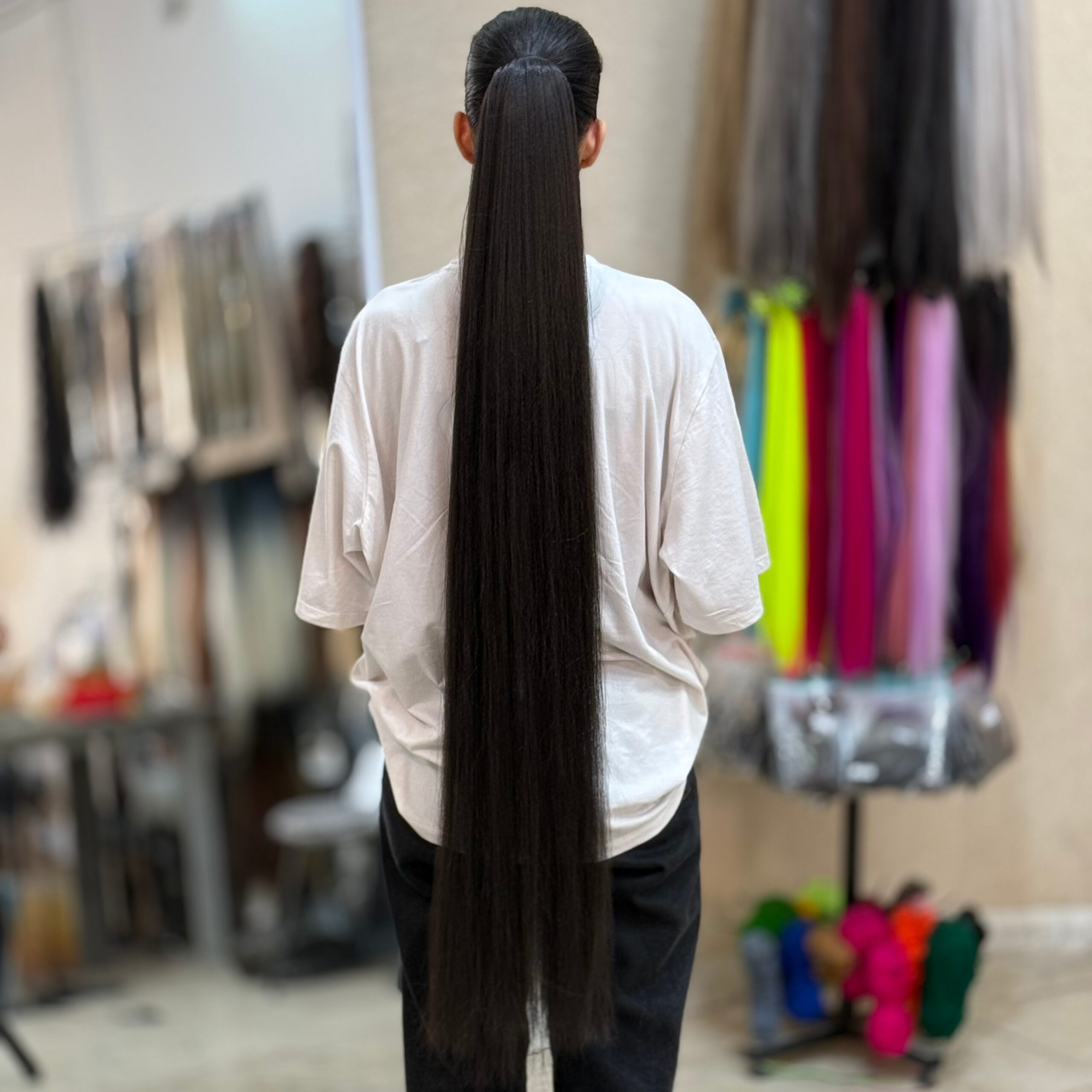 دم اسبی کشی قد یک متر مشکی طبیعی