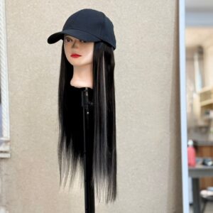 کلاه مویی نقاب دار قد55 لایت کد104(ترکیب مشکی و طوسی روشن)