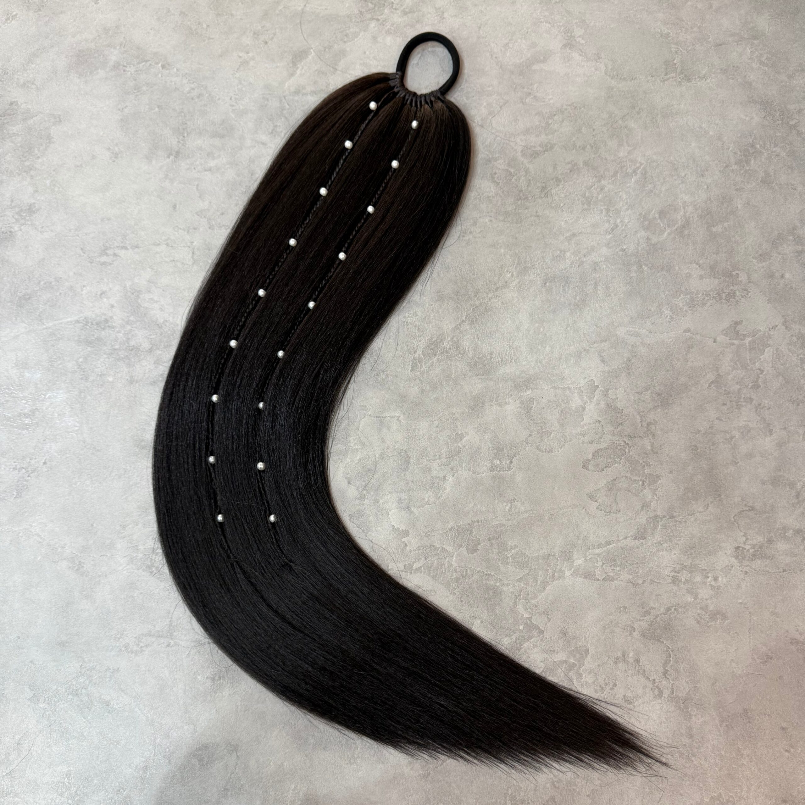 دم اسبی مرواریدی قد۷۰ مشکی طبیعی